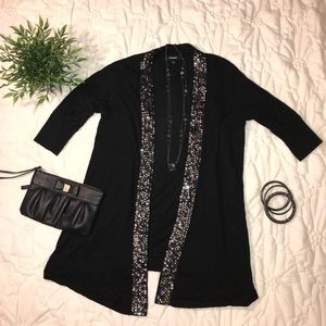 Express Sequin-detail Open Front Cardigan